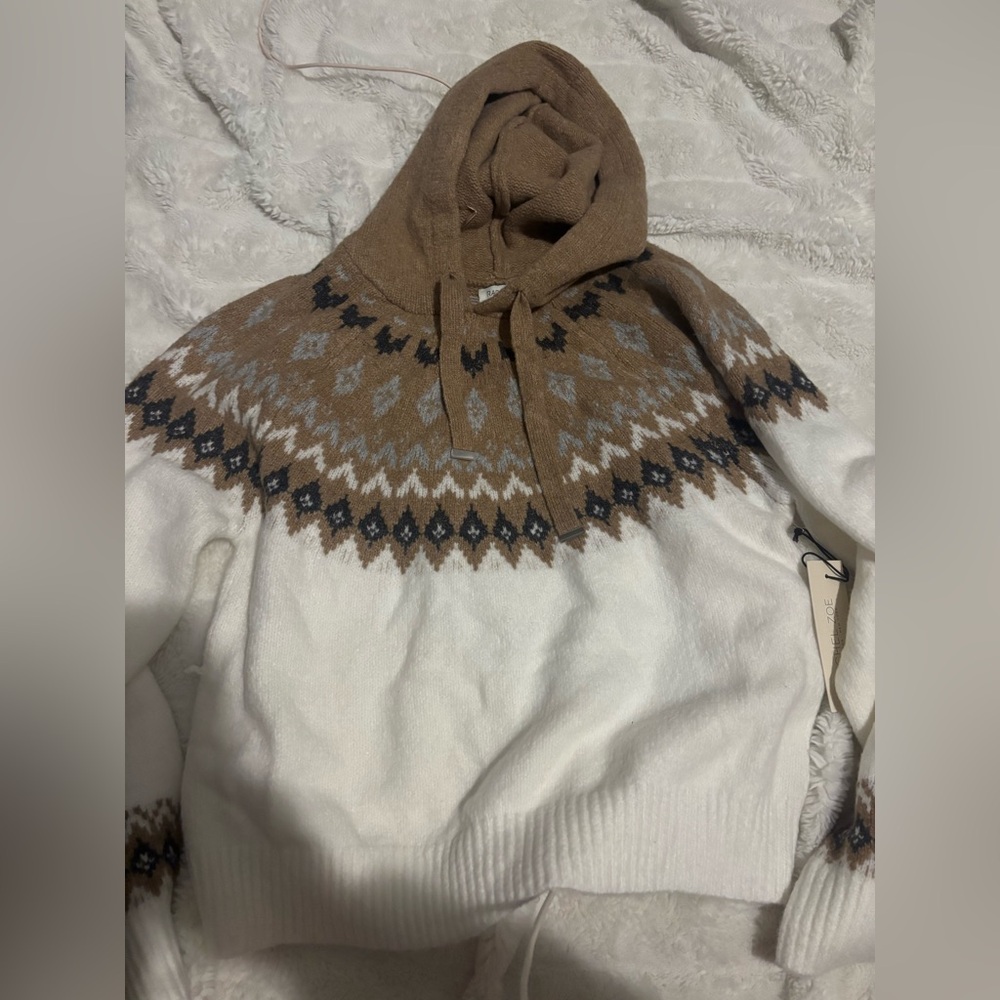 Men's Brown and White Sweater